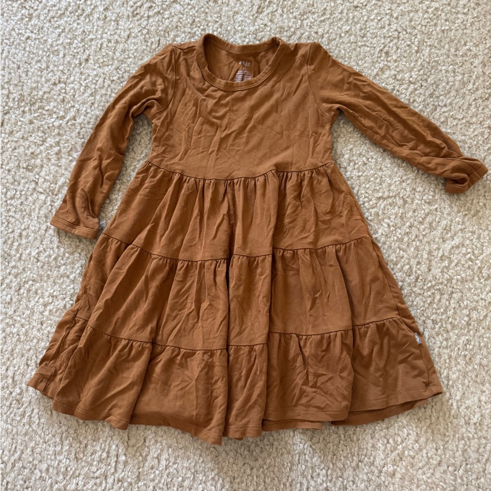Kyte BABY Nutmeg LS Tiered Dress